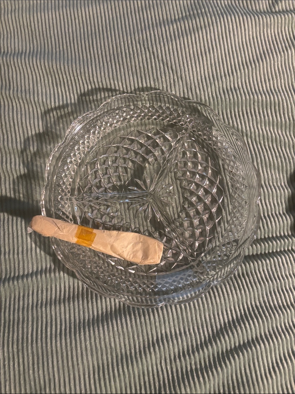 Clear Glass Divided Serving Platter - Home Dining